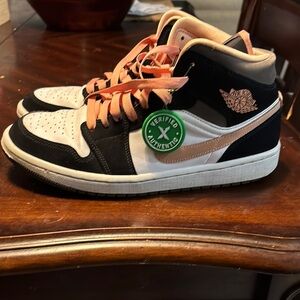 Nike Air Jordan Sneakers - Black, White, Peach